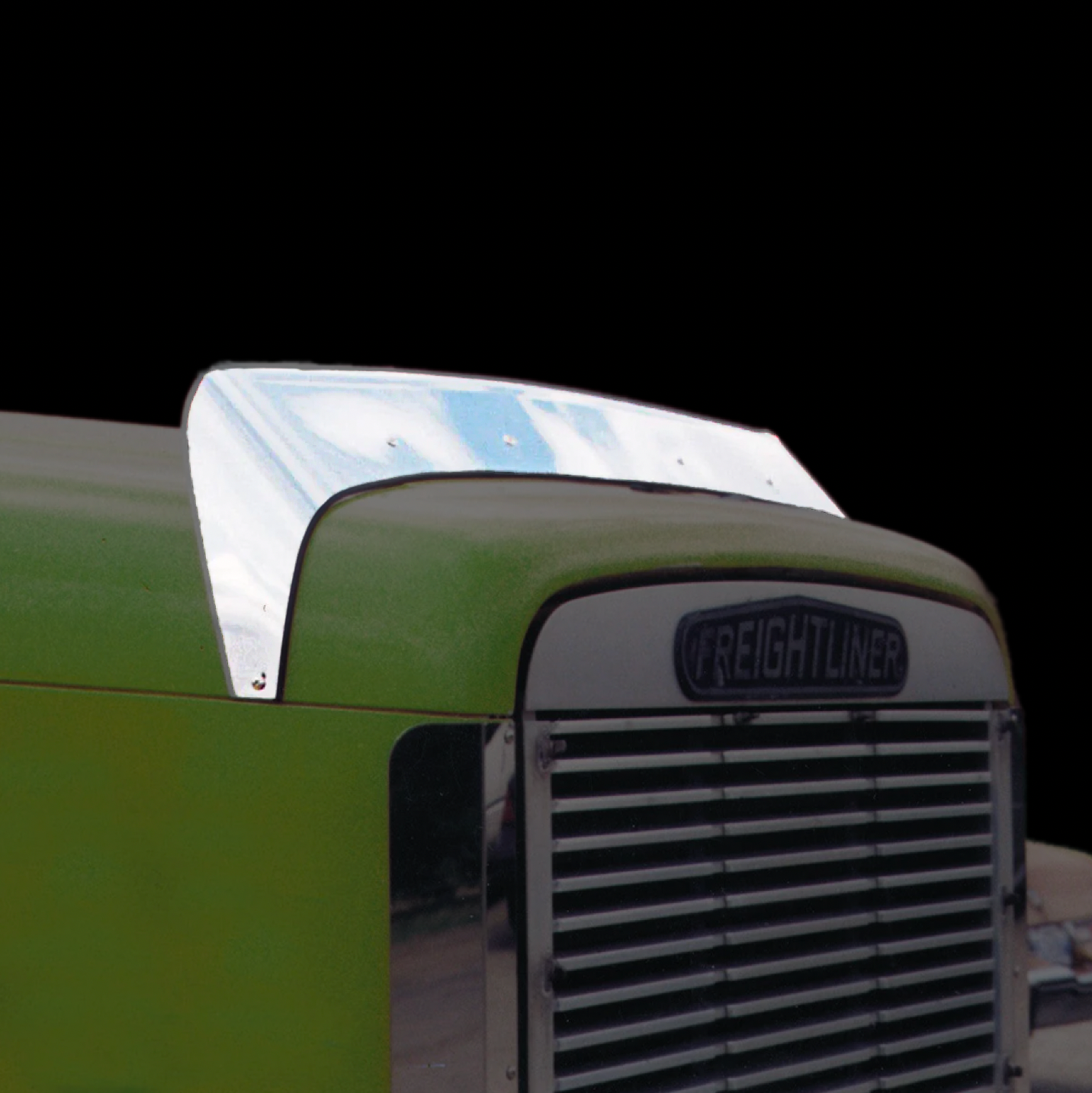 United Pacific 29093 Hood Deflector For Freightliner FLD 120/112 - Stainless Bug Shield - View #9