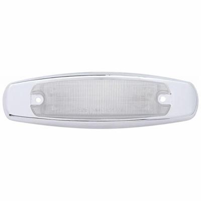 12 LED Rectangular Clearance/Marker Light w/ Bezel - Red LED/Clear Lens