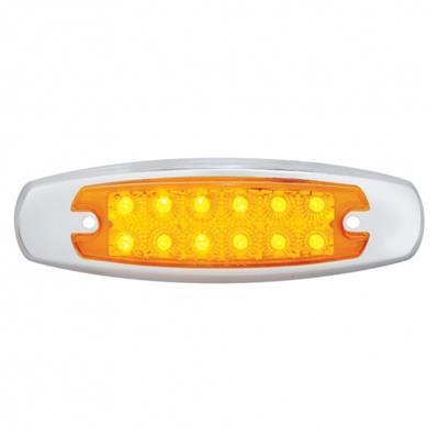 12 LED Reflector Rectangular Clearance/Marker Light - Amber LED/Amber