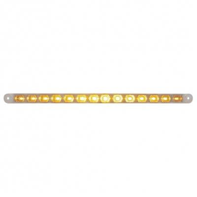 14 Amber Led 12" Flush Mount P/T/C Light - Clear Lens