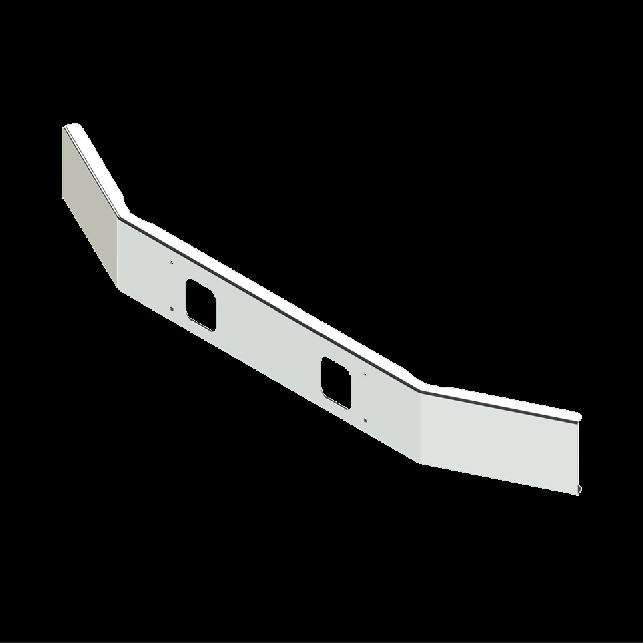 14" Chrome Bumper Volvo WG Day Cab Set Forward Axle (1991-2001)