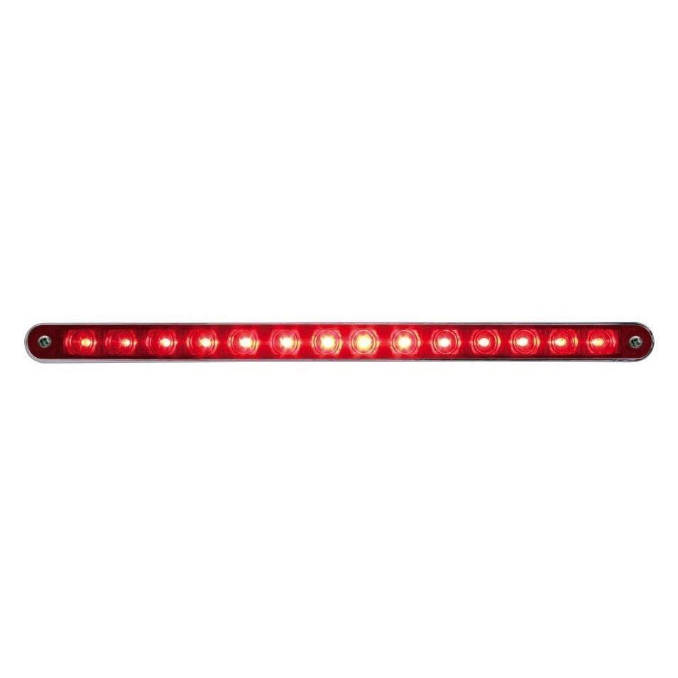 14 Led 12 Sequential Light Bar W/ Chrome Bezel - Red Led/red Lens Lighting & Accessories