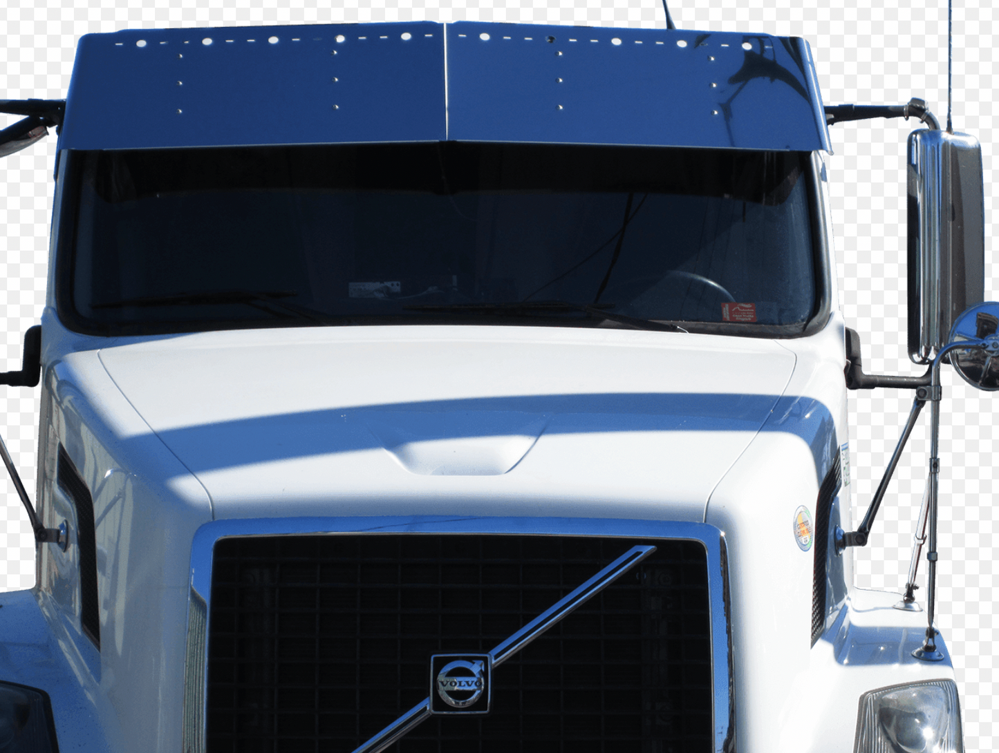 17” Drop Visor w/10-Combo Light Holes Volvo VN/VNL Day Cab '03 & Older