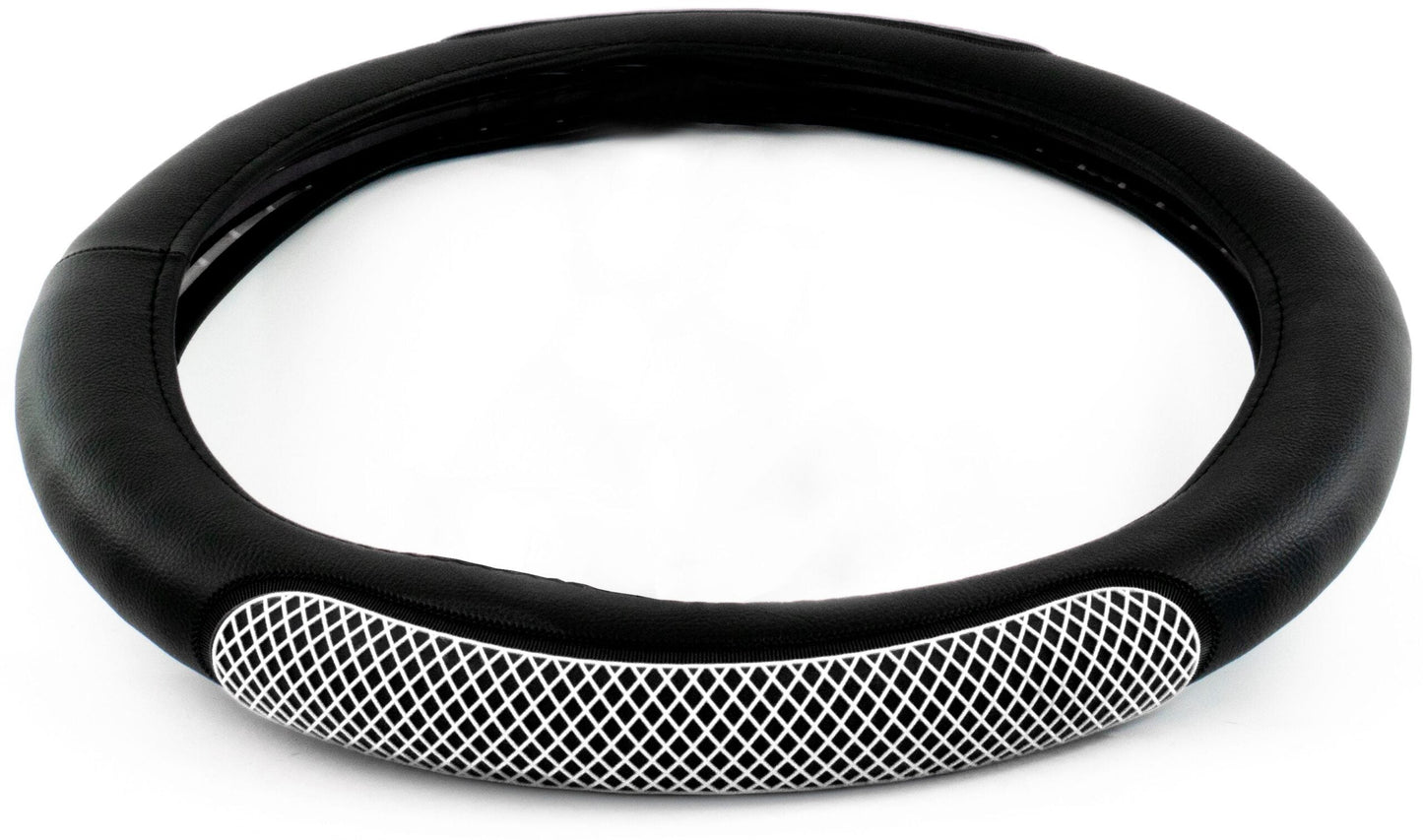 18″ RUBBER DIAMOND ANTI-SLIP STEERING WHEEL COVER – WHITE