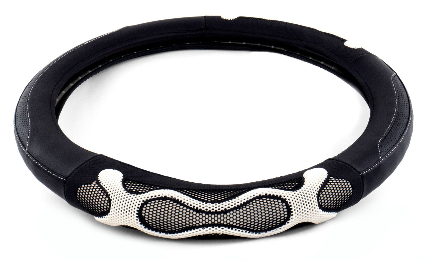 18″ RUBBER WAVES ANTI-SLIP STEERING WHEEL COVER – WHITE