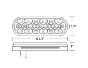 19 LED 6" OVAL REFLECTOR TURN SIGNAL LIGHT - AMBER LED/AMBER LENS