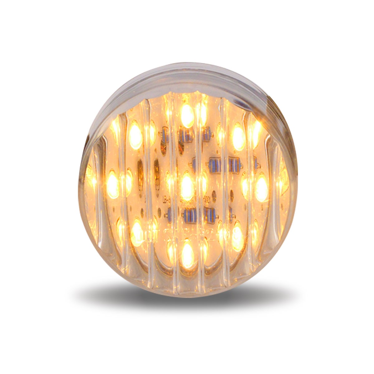2.5" Clear Amber Ribbed LED Marker Light (13 Diodes)