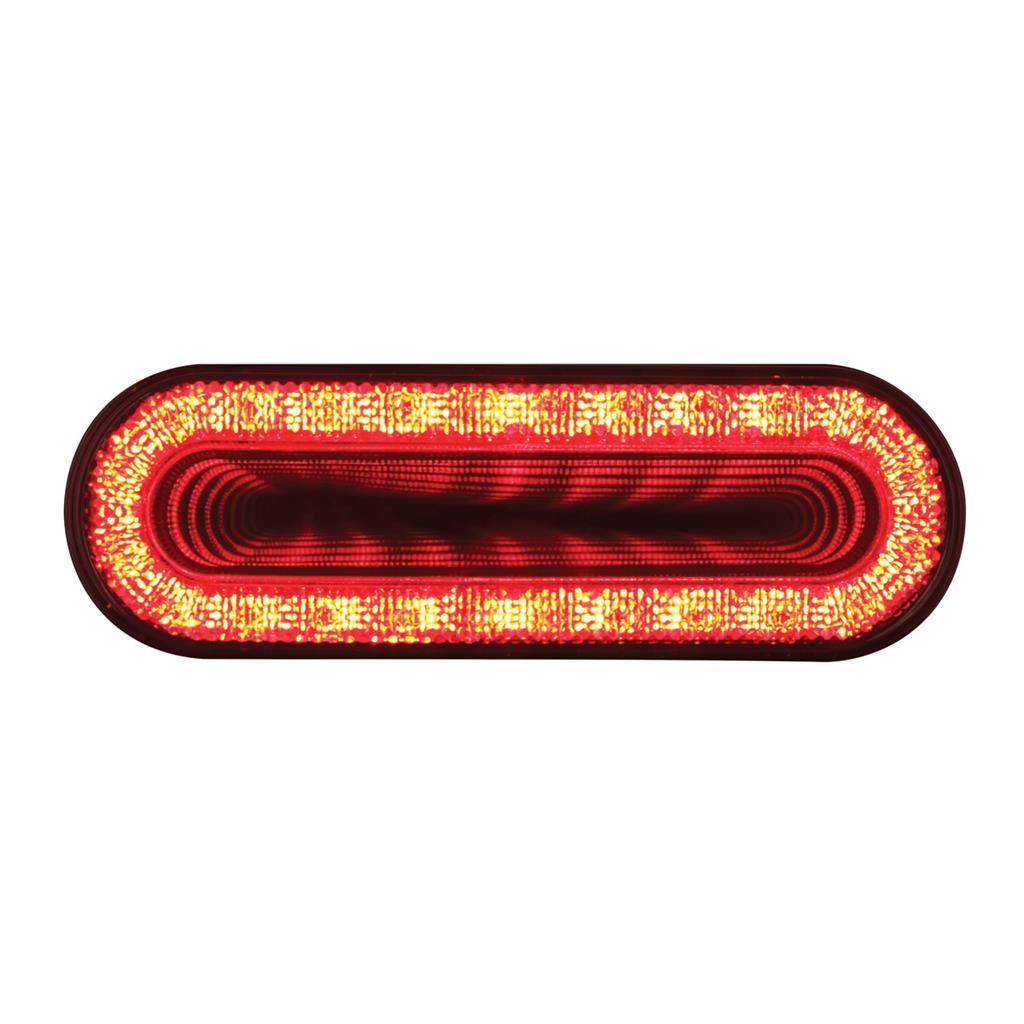 24 LED 6" Oval "MIRAGE" Stop Turn & Tail Light - Red LED/Clear Lens