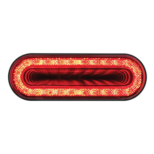24 LED 6" Oval "MIRAGE" Stop Turn & Tail Light - Red LED/Red Lens