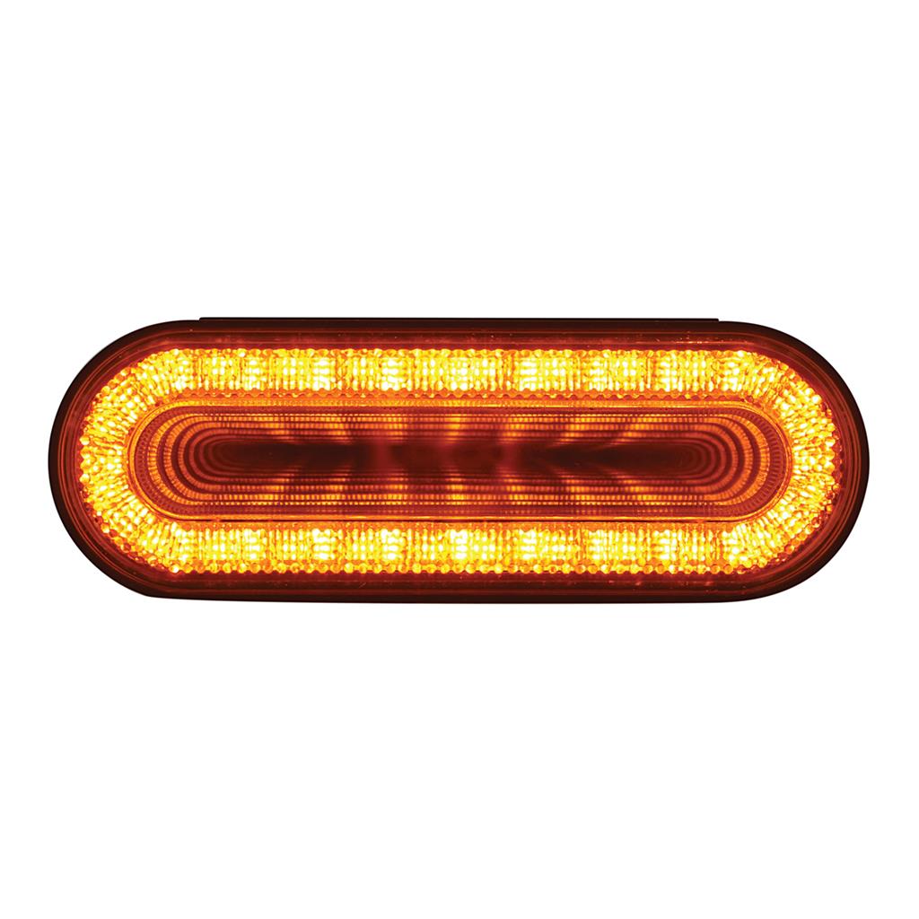 24 LED 6" Oval Mirage Turn Signal Light - Amber LED/Amber Lens