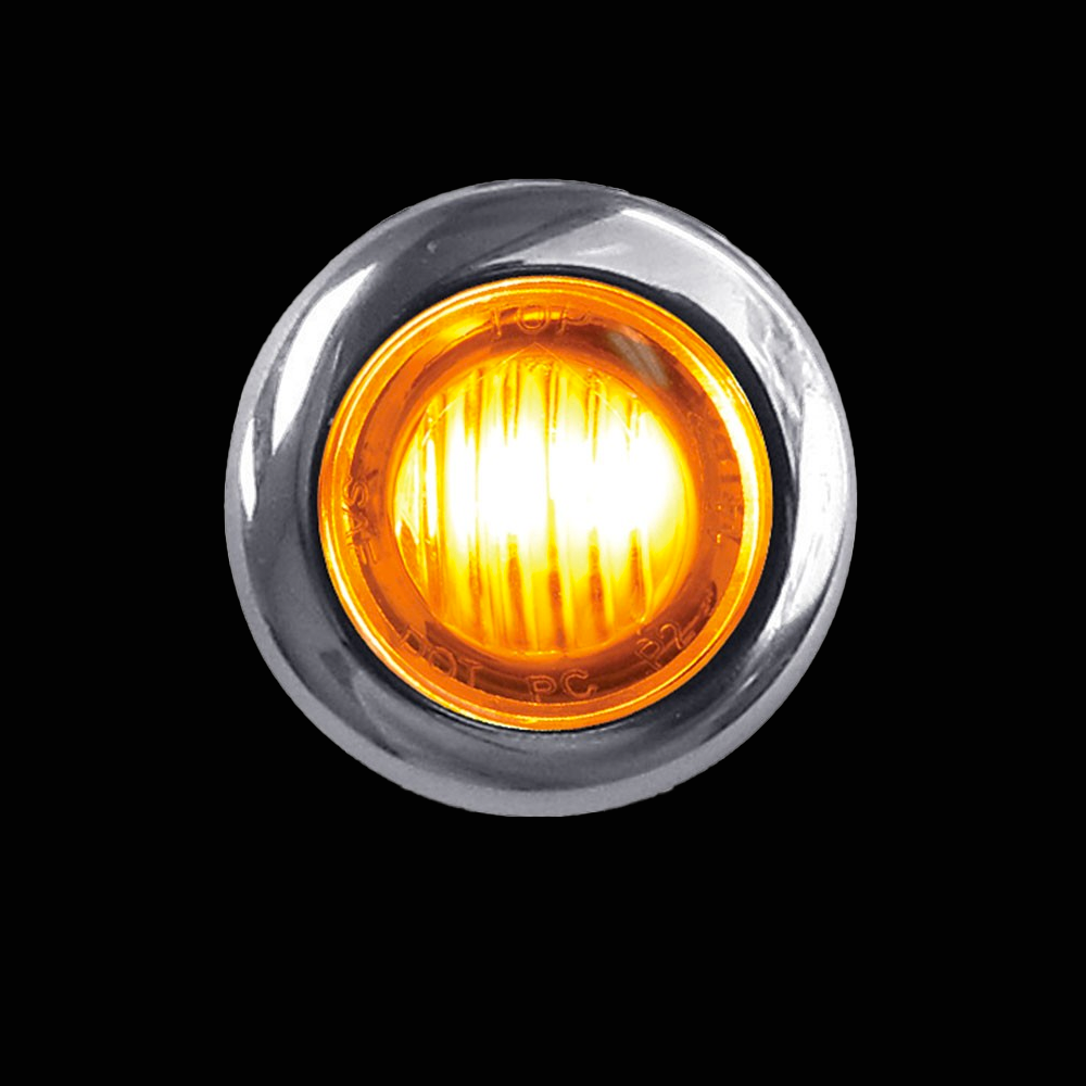 3/4" Clear Amber LED Marker Light.