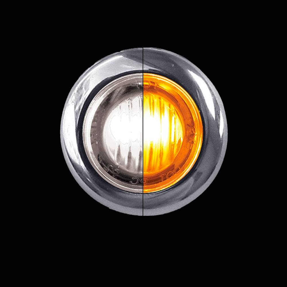 3/4" Clear Amber LED Marker Light.