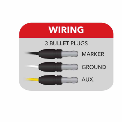 3/4″ Red Marker to Purple Auxiliary Round LED Light – 2 Diodes