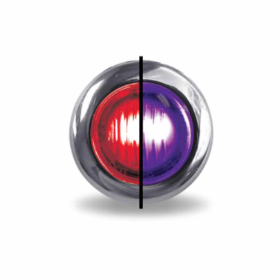 3/4″ Red Marker to Purple Auxiliary Round LED Light – 2 Diodes