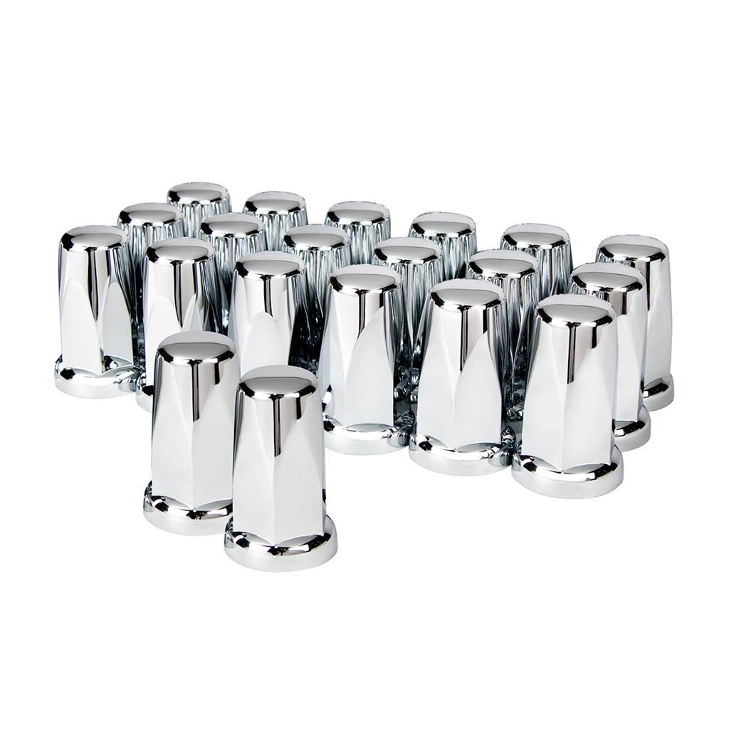 33mm x 3 1/4" Chrome Plastic Tall Nut Cover w/ Flange - Push-On (20