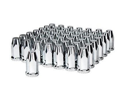 33mm X 4" Chrome Plastic Extra Tall Nut Covers With Flange - Thread-On