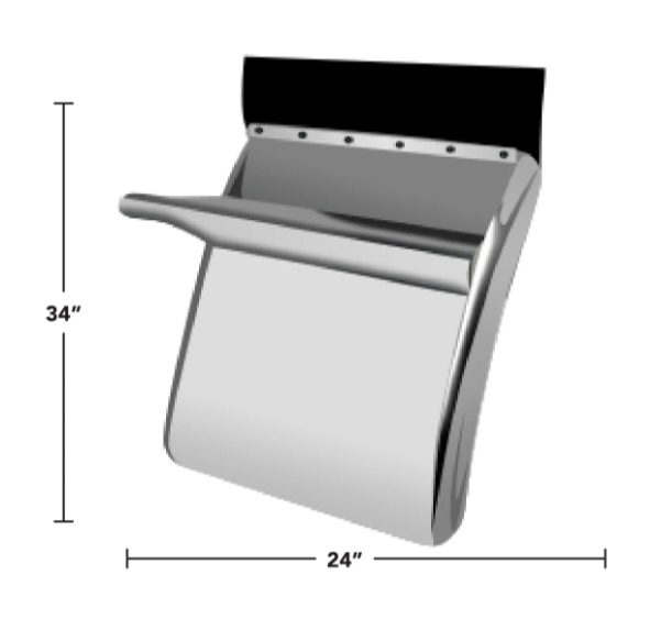 34″ QUARTER FENDERS W/ TRIANGLE MOUNTS STAINLESS STEEL