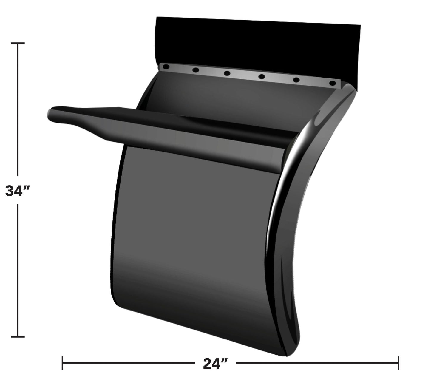 34″ SMOKED QUARTER FENDERS W/ TRIANGLE MOUNTS STAINLESS STEEL