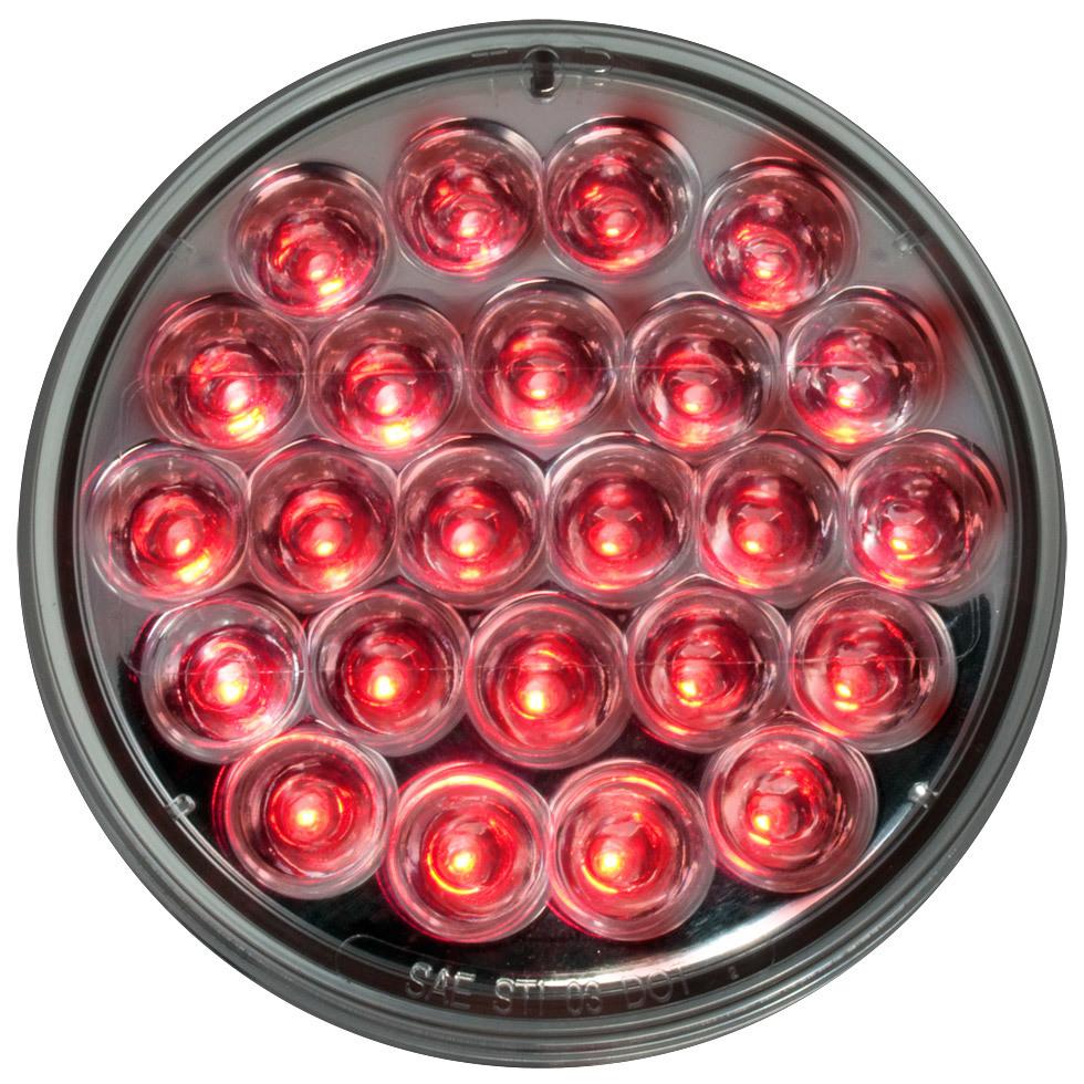 4" LED Light Red/Clear Lens