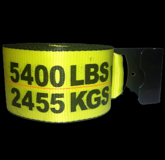 4” x 30’ Winch Strap using # 215 Flat Hook. 5,400Lbs