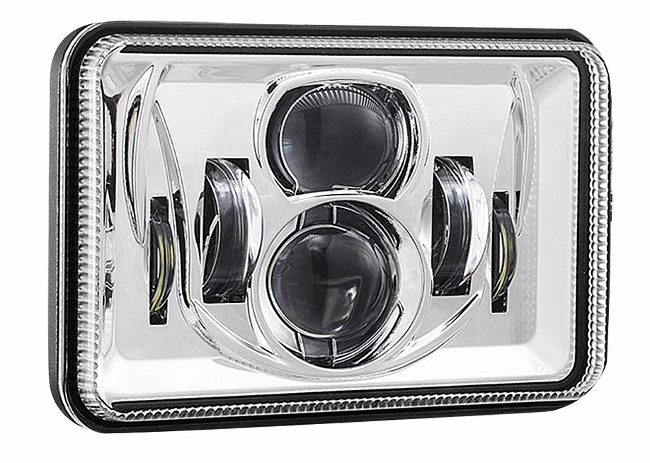 4" x 6" Projector LED Headlight Chrome.