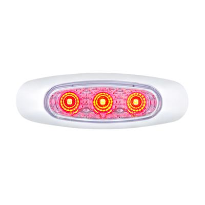 5 LED Reflector Clearance/Marker Light With Side Ditch Light -Red LED/Clear Lens