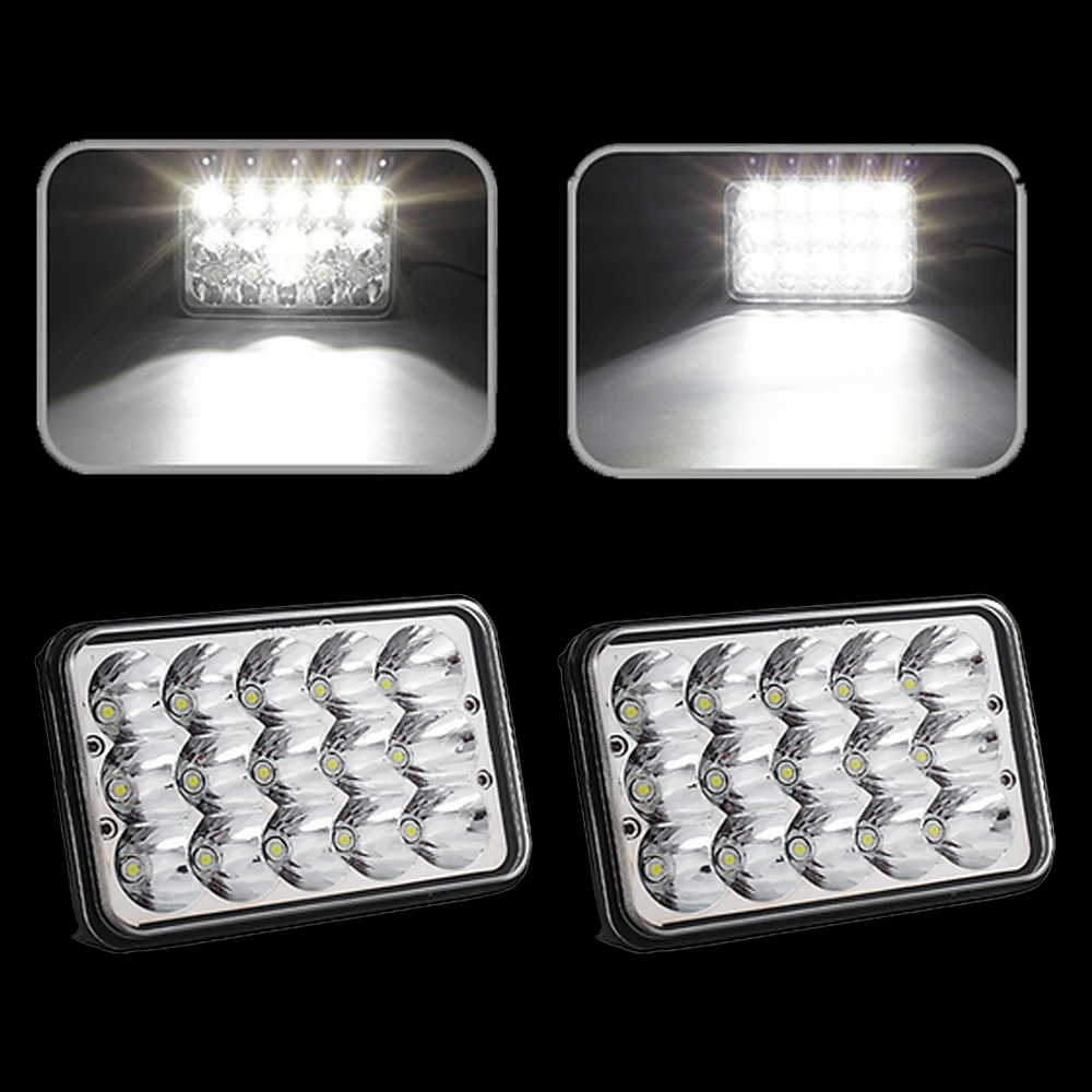 5" x 7" LED Headlight. High & Low Bean. High: 2,700 Lumens. Low: 1,800.