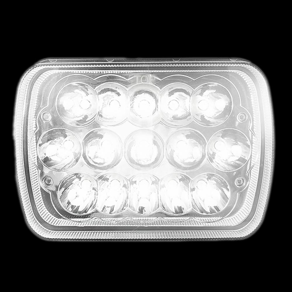 5" x 7" LED Headlight. High & Low Bean. High: 2,700 Lumens. Low: 1,800.