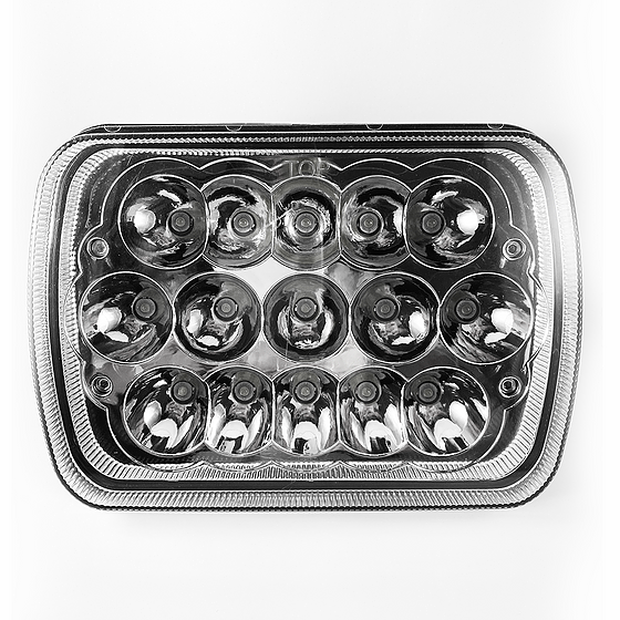 5" x 7" LED Headlight. High & Low Bean. High: 2,700 Lumens. Low: 1,800.