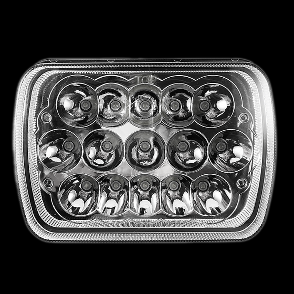 5" x 7" LED Headlight. High & Low Bean. High: 2,700 Lumens. Low: 1,800.