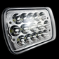 5" x 7" LED Headlight. High & Low Bean. High: 2,700 Lumens. Low: 1,800.