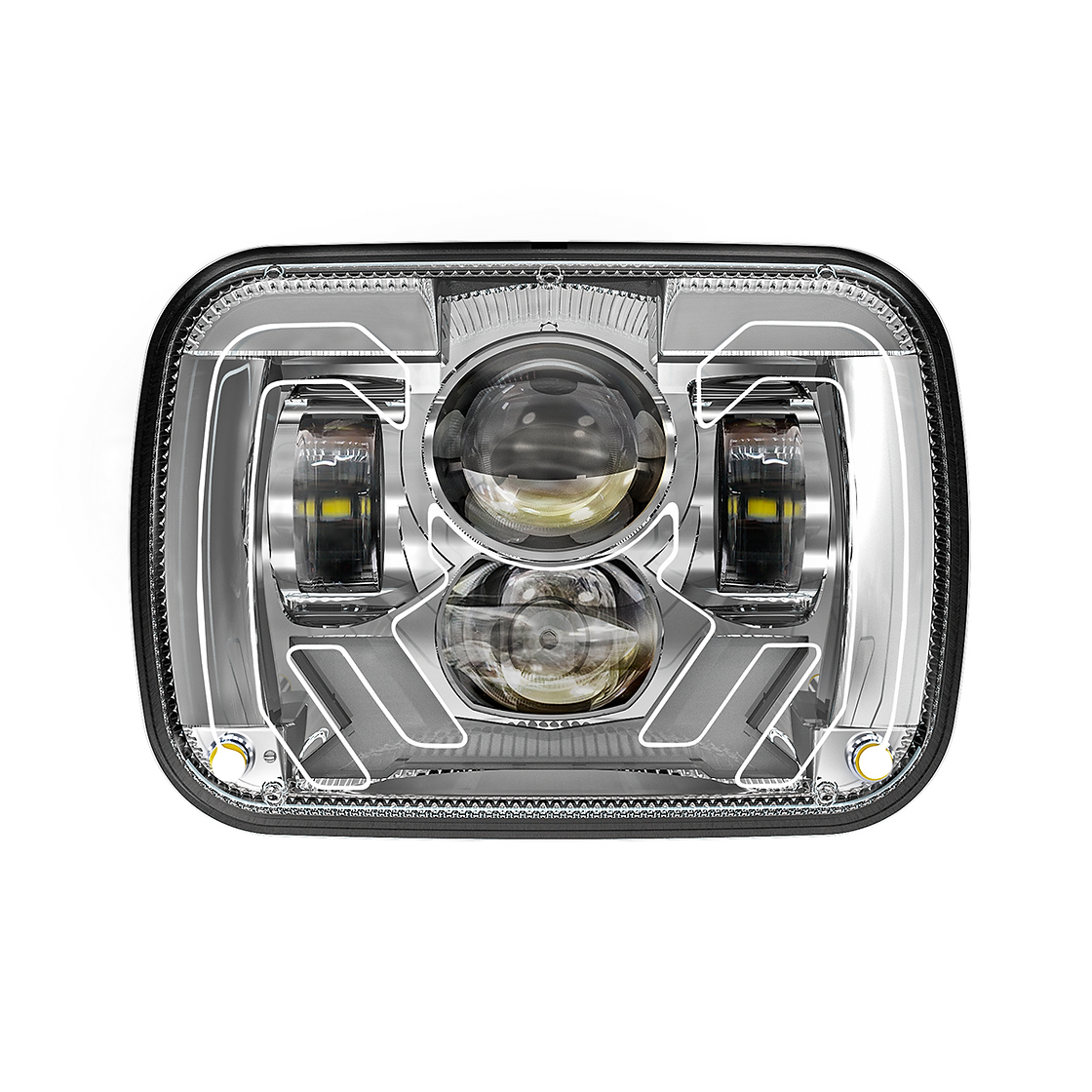 5" x 7" PROJECTOR LED HEADLIGHT (CHROME) - Heated