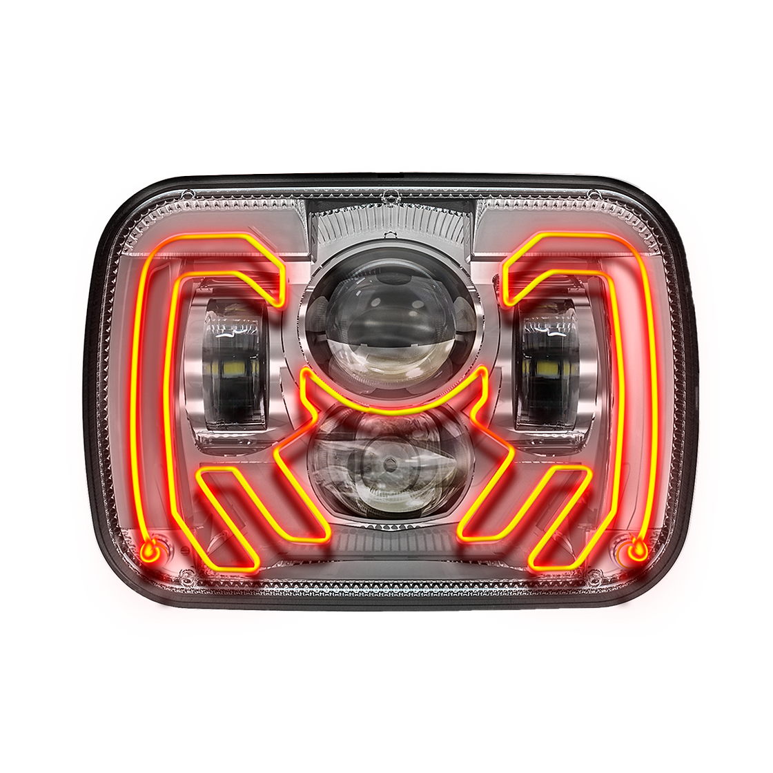 5" x 7" PROJECTOR LED HEADLIGHT (CHROME) - Heated
