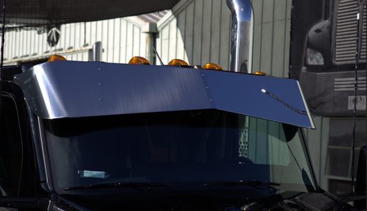 579/567 Day Cab w/OEM SS Visor ‘13-’24 14"x10" Bowtie Visor (Flat Top, Uses OEM Visor Brackets)