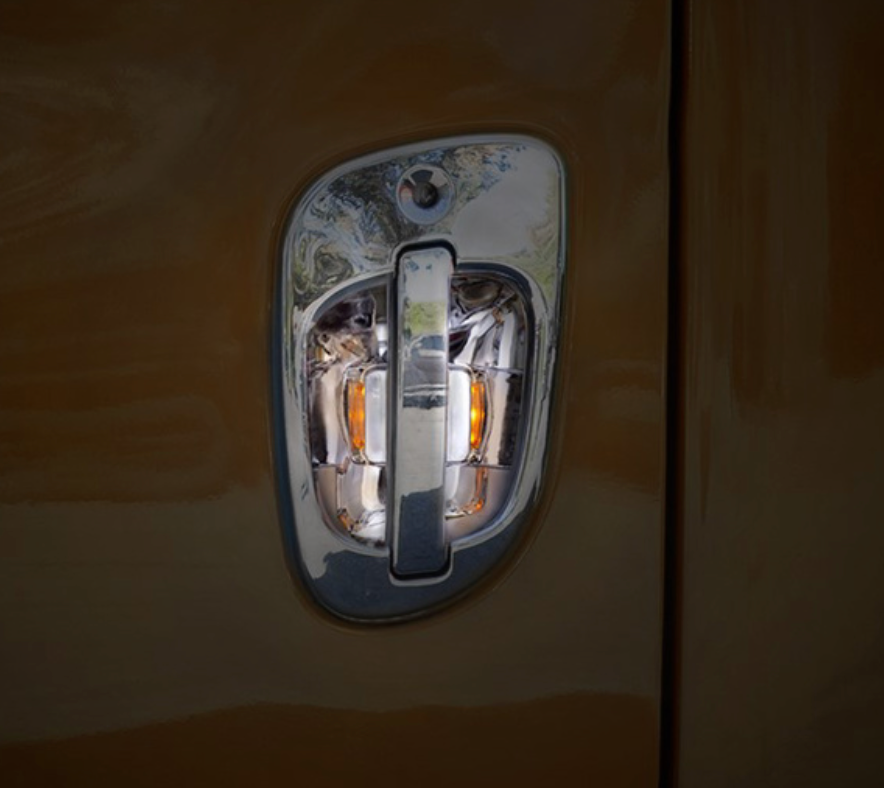 6 AMBER LED CHROME DOOR HANDLE COVER FOR 2008-2017 FREIGHTLINER CASCADIA - DRIVER