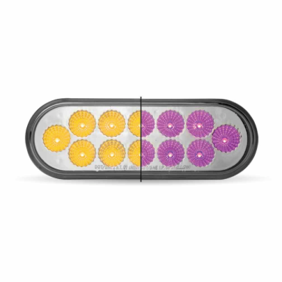 6″ Amber Turn & Marker to Purple Auxiliary LED Oval Light – 12 Diodes