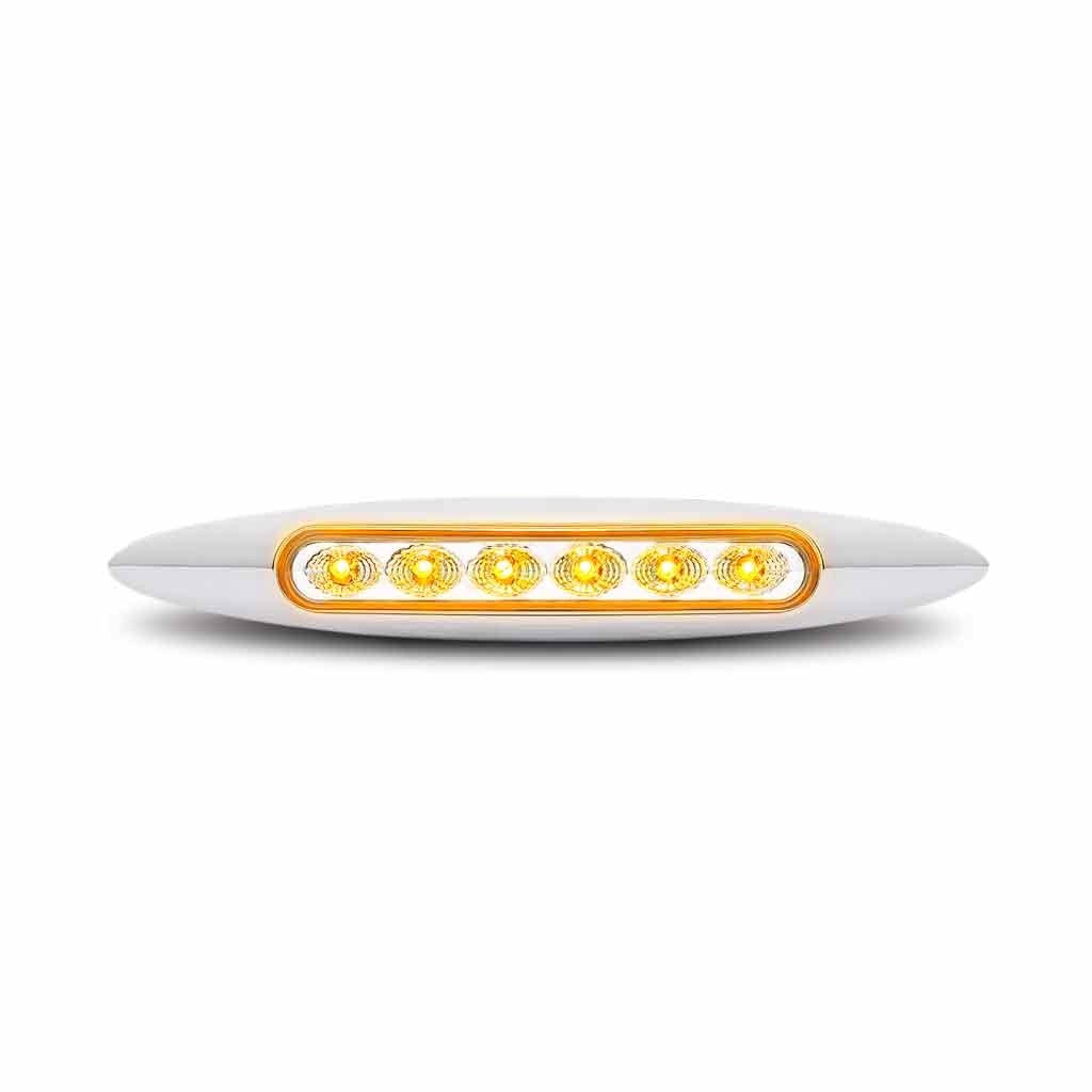 6" Dual Revolution Amber Marker To Blue Auxiliary Slim LED Light (6 Diodes)