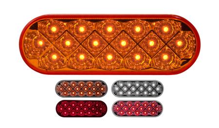6" Oval Star Led Light Red/Clear Lens