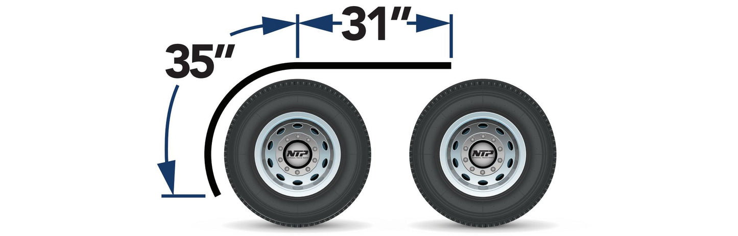 66″ SMOOTH HALF FENDERS LOW FRONT ROLLED EDGE – 14 GAUGE