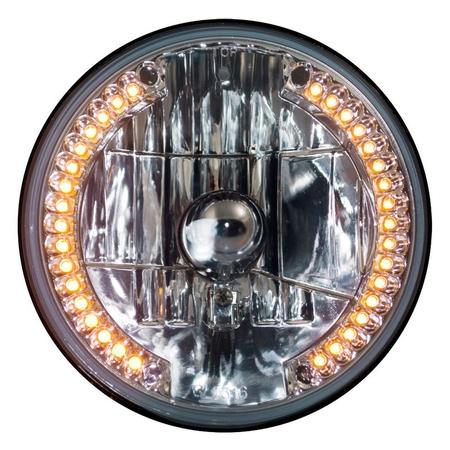 7" Headlight w/ Amber Led 8" Bullet Plug Wiring (Gl-1316-Y)