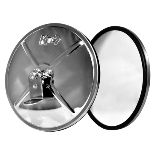 8 1/2" S/S Convex mirror with center stud and L bracket