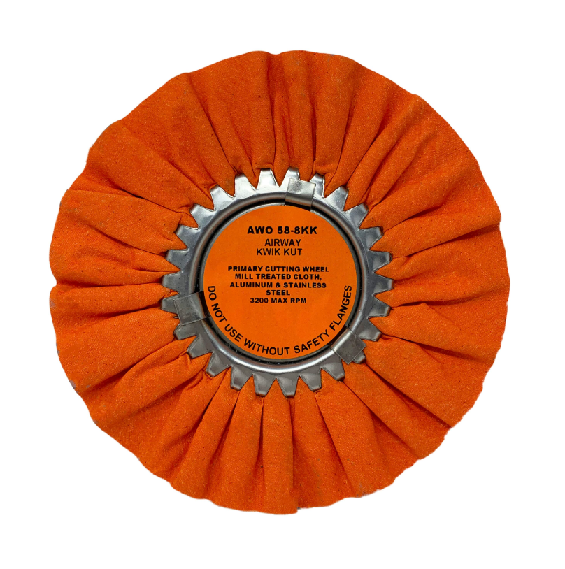 8" Orange/ yellow Kwik Kut Primary Cut Airway Wheel Signature Series