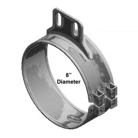 8'' Wide Straight Fits Peterbilt Clamp Chrome