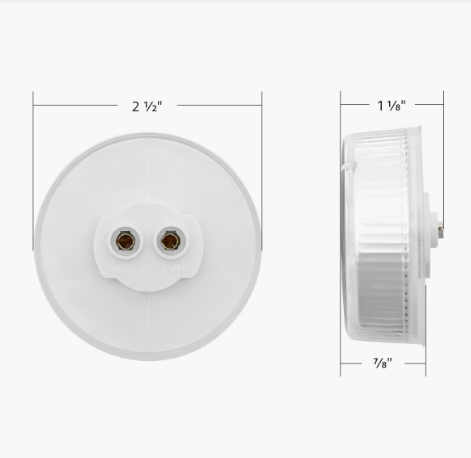 9 LED 2.5" Round Pure Reflector Light (Clearance/Marker) - Amber LED/Clear Lens