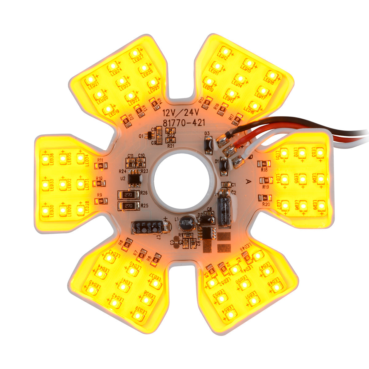 Amber Dual Function Ultra Thin Hex Air Cleaner LED Light