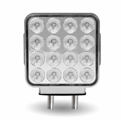 Amber/Red Turn & Marker Square Reflector Double Face LED Light – Double Post | 38 Diodes | Clear Lens