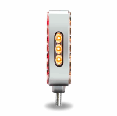 Amber/Red Turn & Marker Square Reflector Double Face LED Light – Double Post | 38 Diodes | Clear Lens