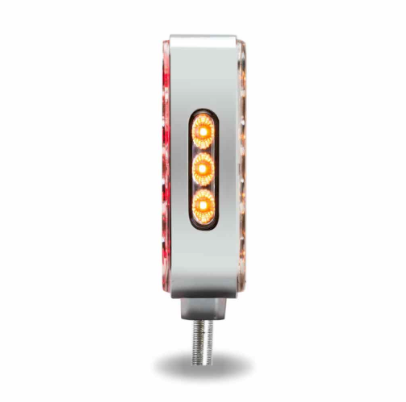 Amber/Red Turn & Marker to Purple Auxiliary Square Reflector Double Face LED Light – Double Post | 38 Diodes | Clear Lens