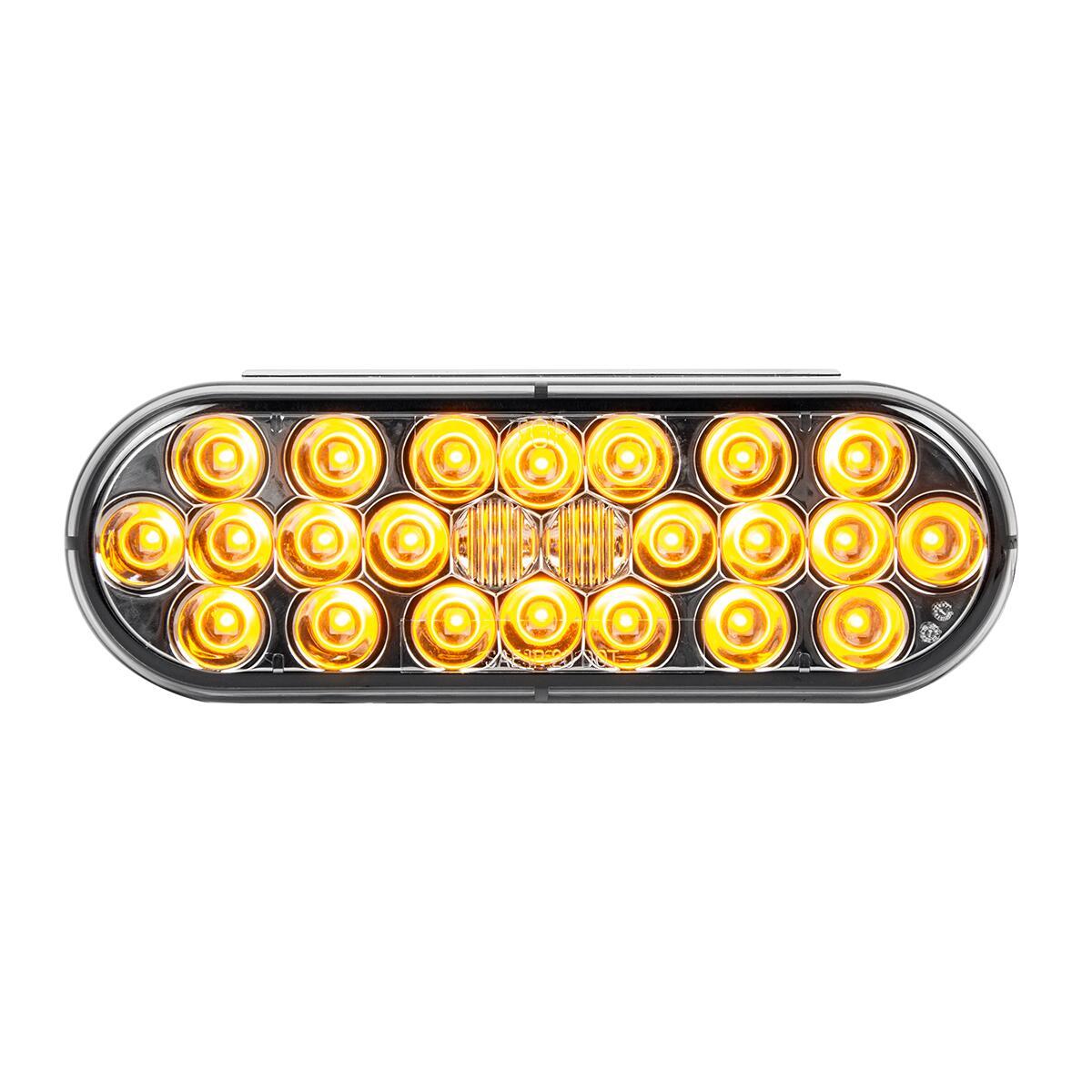 Amber/Smoke Oval Pearl LED Light Smoke Lens