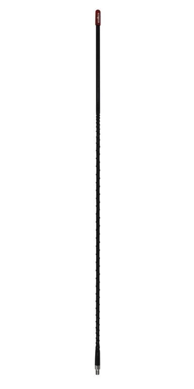 Antenna Whip 4' Fiberglass Black (Red Cap, Usa Star) Fw-4 Black